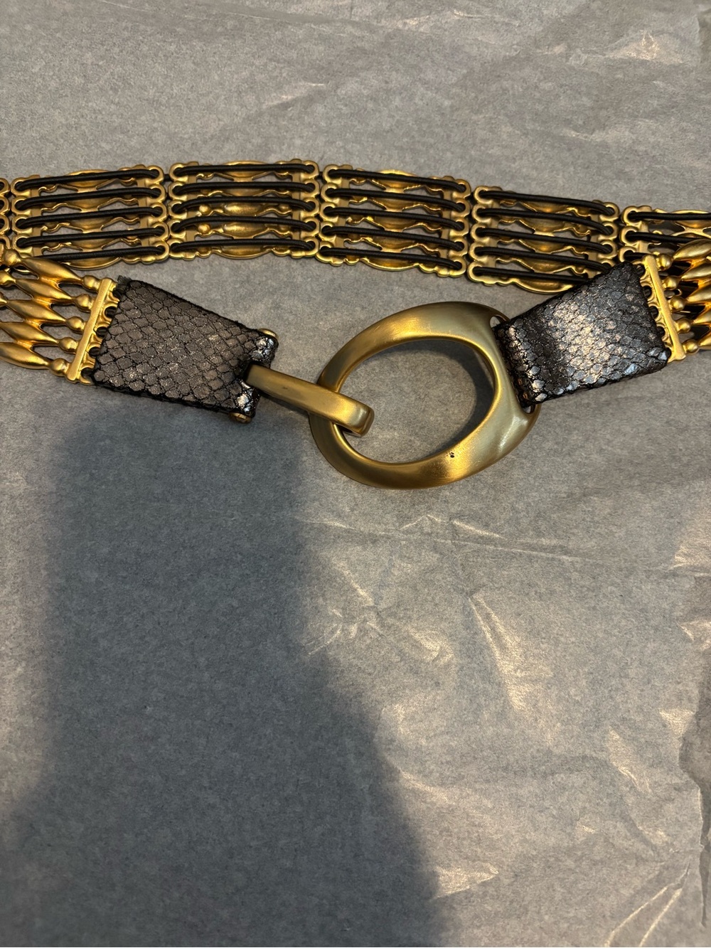Zusi roher gold and Black Women's Chain Link Waist Belt
